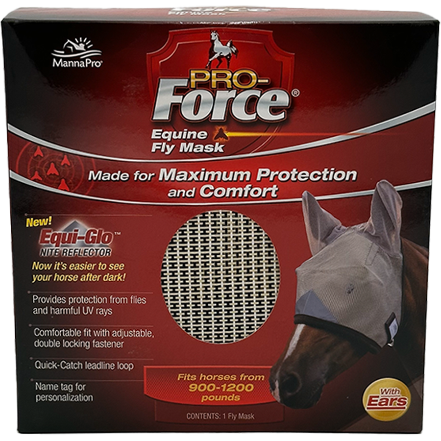 PRO FORCE FLY MASK W/EARS
